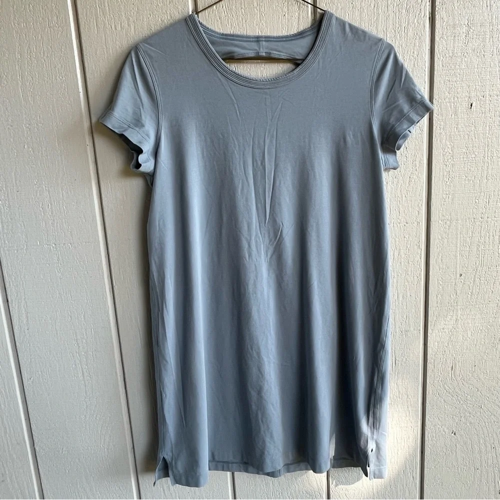 Lululemon Pima Cotton Day Tripper Dress in Chambray Blue Size 6 - Picture 1 of 8